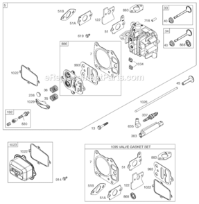 Page B Diagram and Parts List for 12A600 0100-0112 Briggs and Stratton Engine
